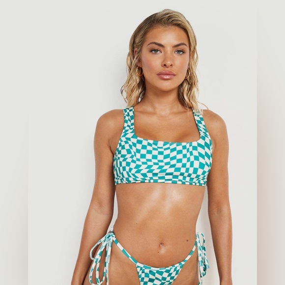 Boohoo Other - HP💙5/$25💙Boohoo Checkerboard Scoop Bikini Top 2